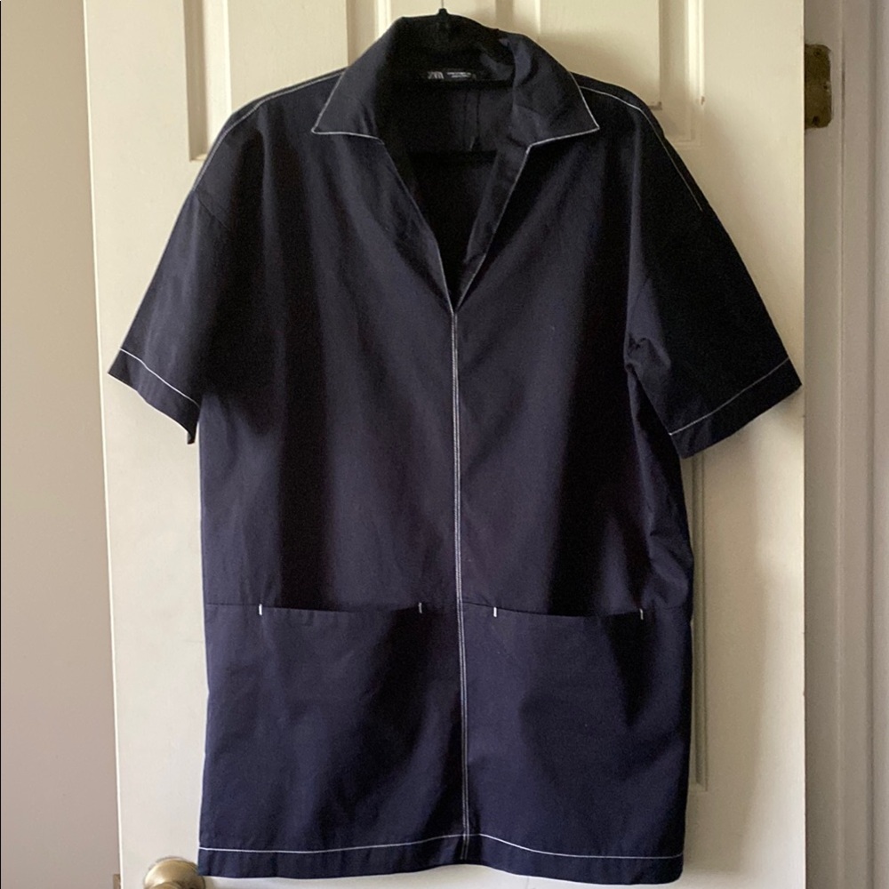 Zara Blue Lightweight Shirt Dress